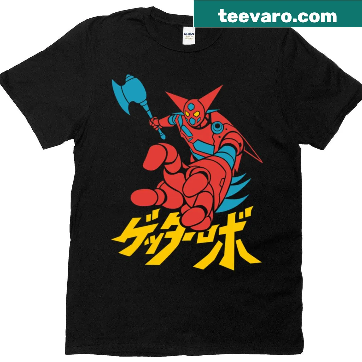 Illustrative T-shirt featuring the classic anime character Getter Robo — on a men's t-shirt