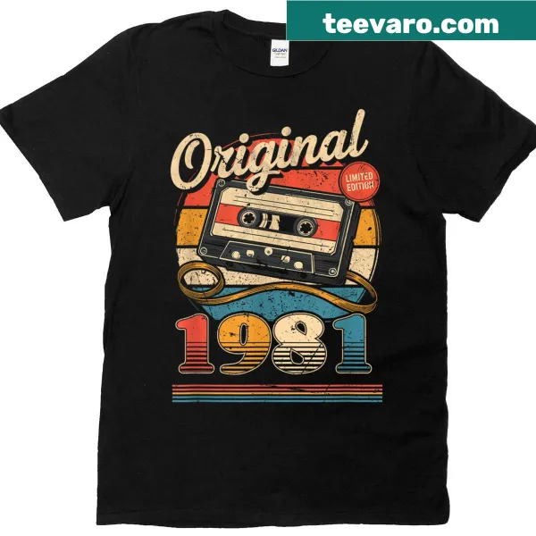 Retro vintage 1981 birthday t-shirt for age 44