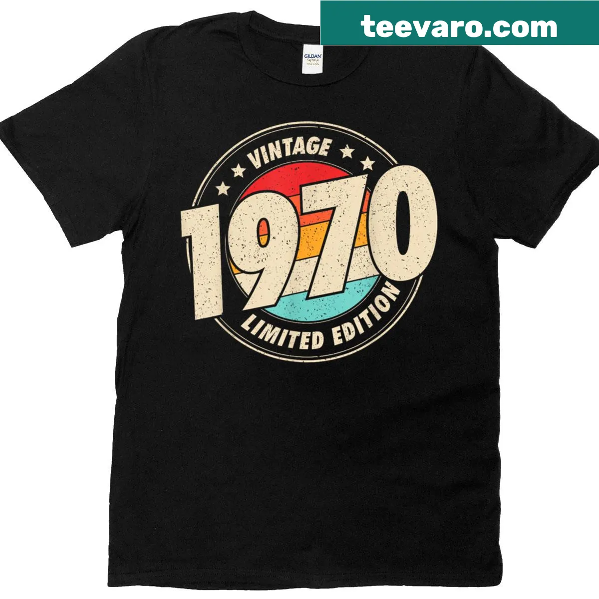 Vintage 1970 limited edition T-shirt for 56th birthday — on a men's t-shirt