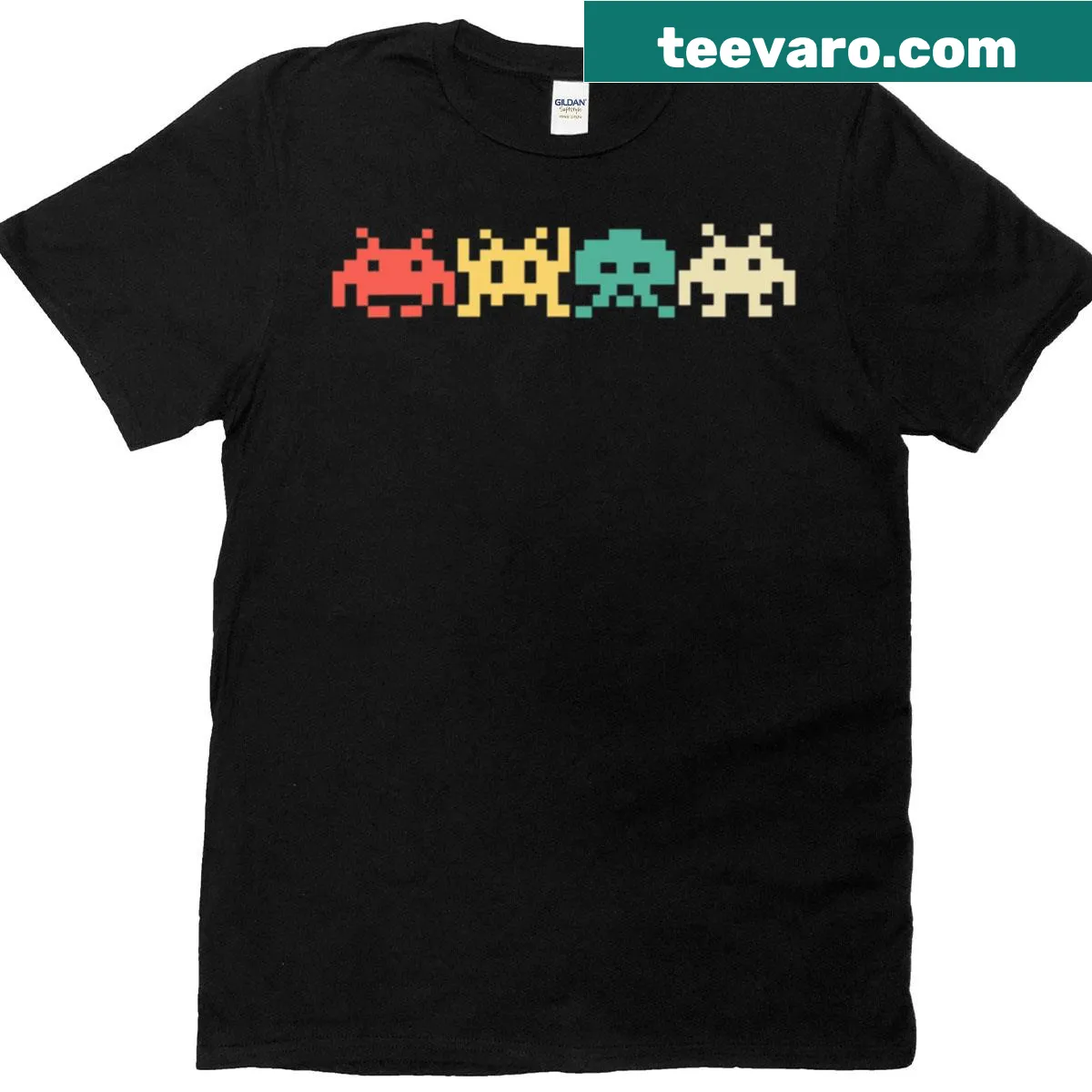 Vintage arcade-themed T-shirt with nostalgic gaming graphics — on a men's t-shirt