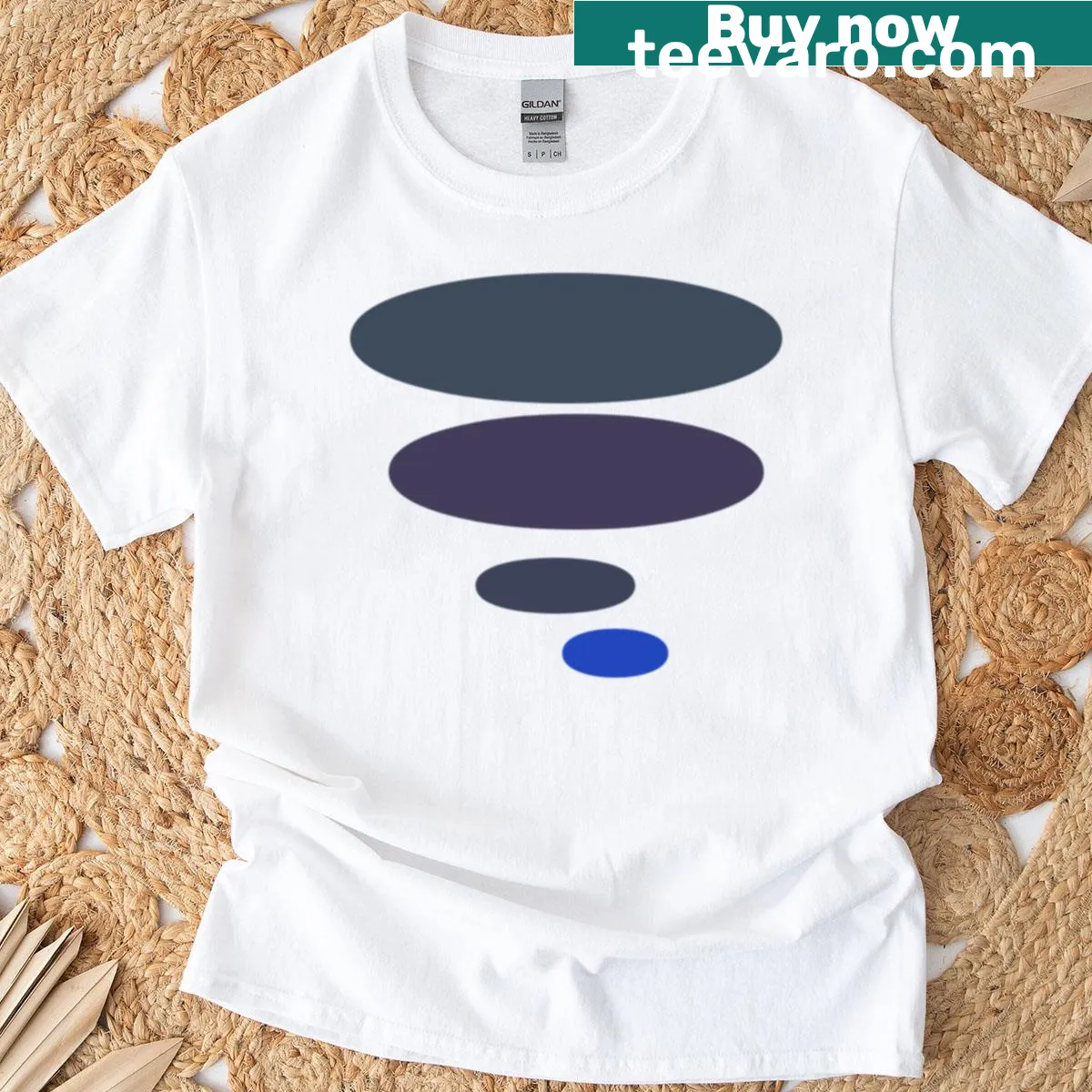 Intricate abstract shapes and patterns printed on T-shirt — on a men's t-shirt