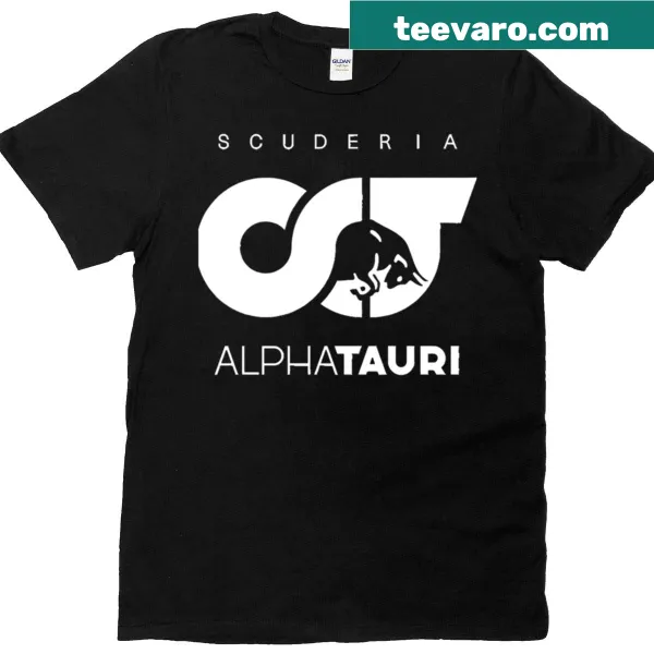 Alphatauri Logo on a T-shirt, styled for motorsport fans