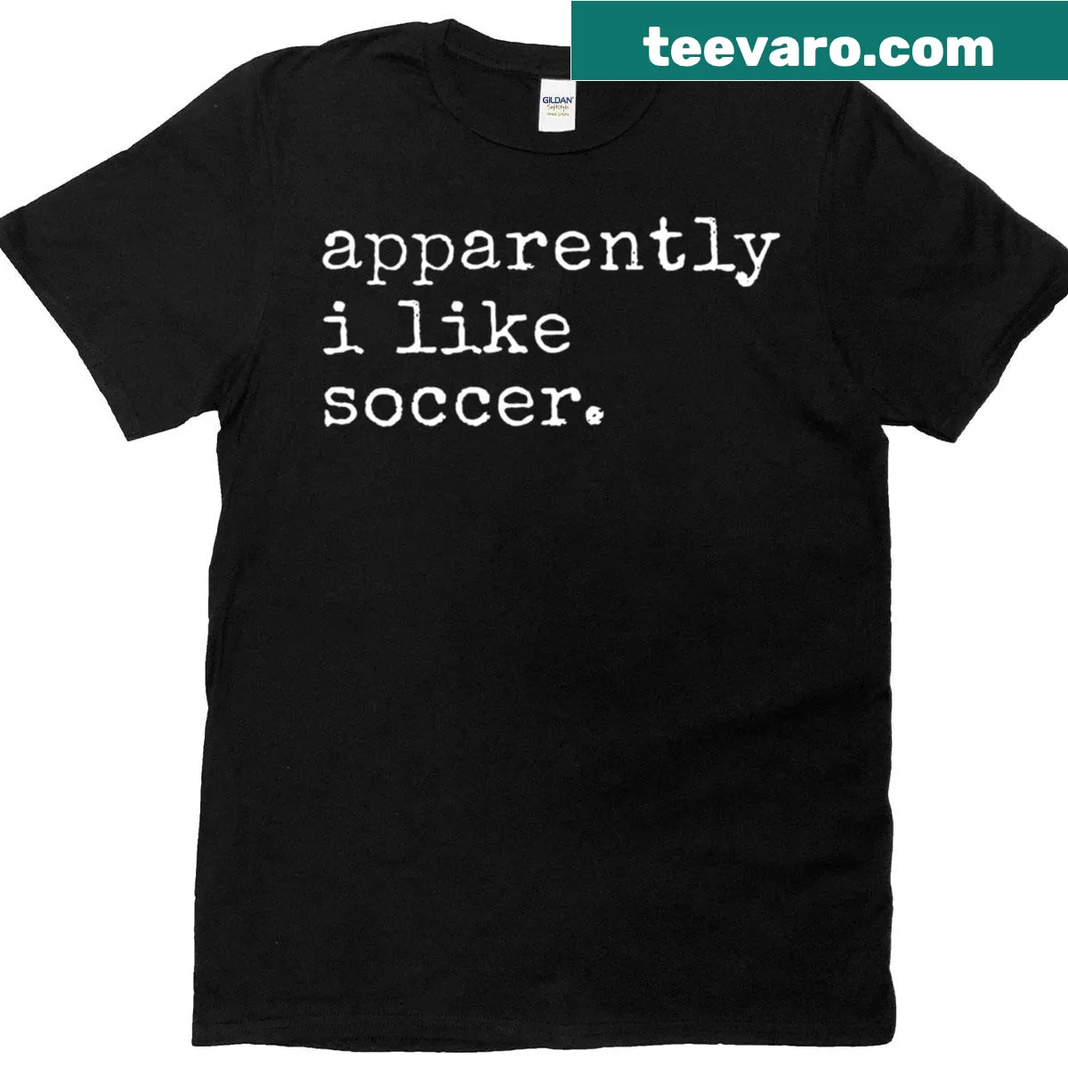 Funny soccer T-shirt with text about liking soccer — on a men's t-shirt