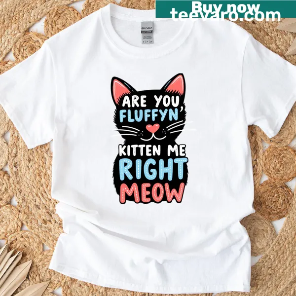 Funny cat pun t-shirt with playful typography