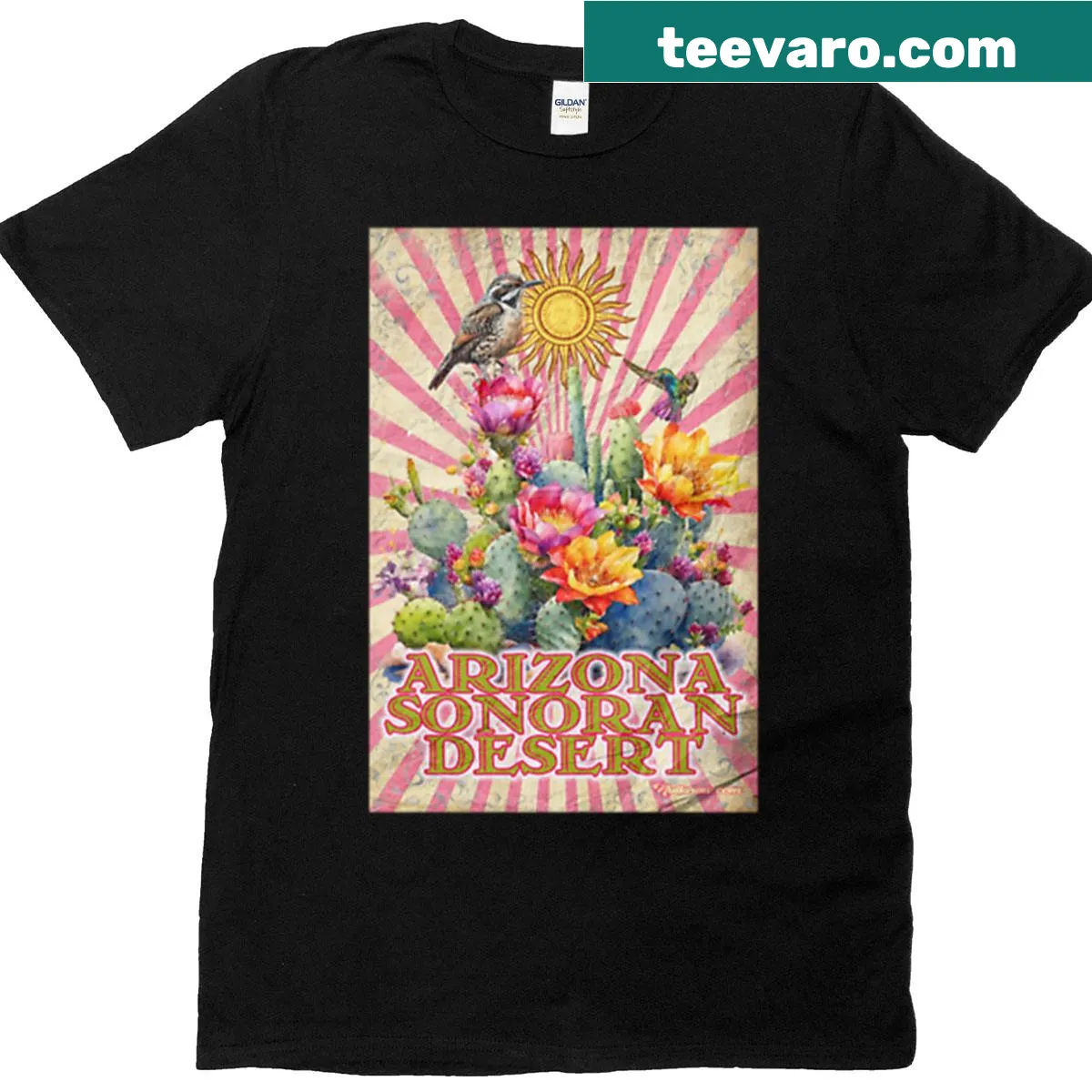 Arizona Sonoran Desert graphic t-shirt celebrating the landscape — on a men's t-shirt