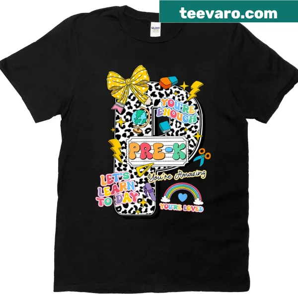 Cute Pre-k T-shirt with illustration of a coquette bow for kids.