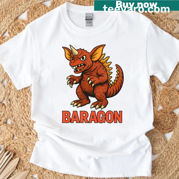 Minimalist Baragon roaring graphic T-shirt