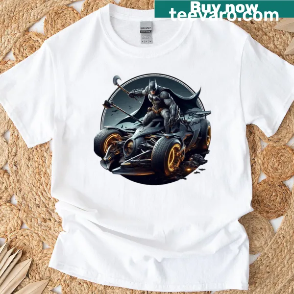 Bold illustration of the Bat Man symbol on a classic t-shirt