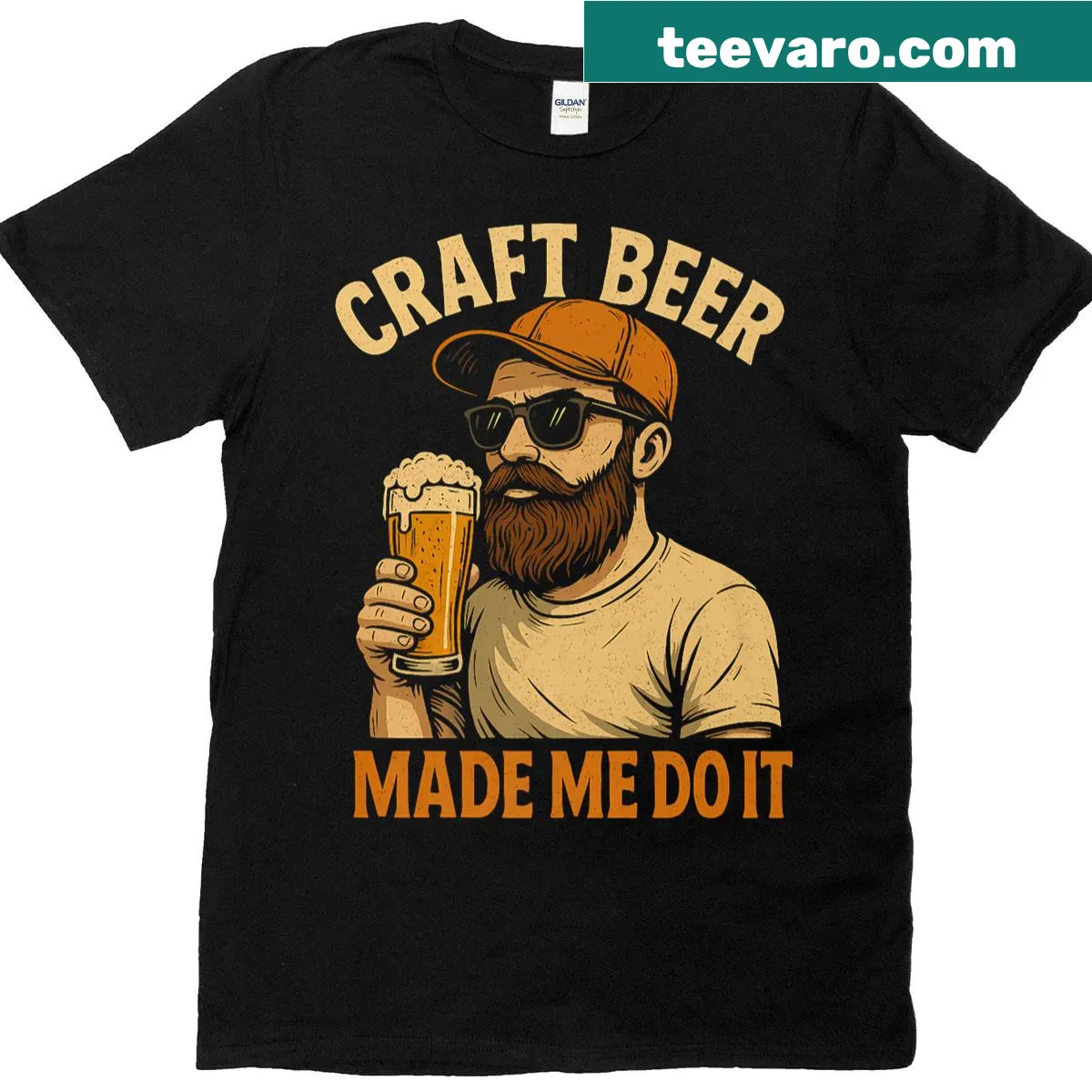 Vintage-style T-shirt with humorous homebrew beer graphic — on a men's t-shirt