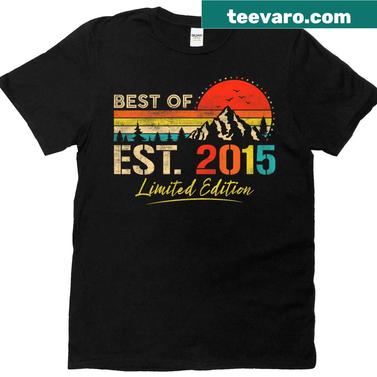 Vintage-style T-shirt stating 'Best Of Est 2015' for birthdays. — on a men's t-shirt