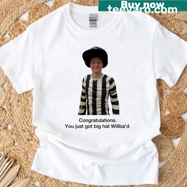 Playful t-shirt featuring a big hat illustration