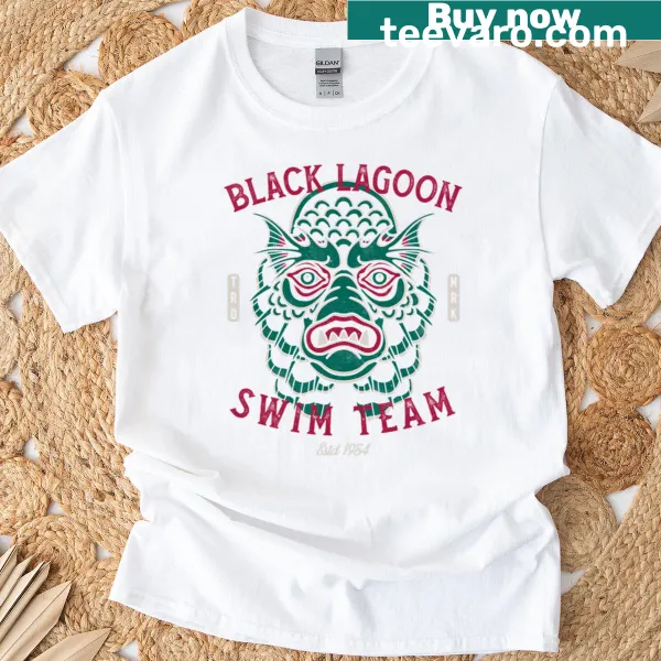 Vintage tattoo style Black Lagoon Swim Team T-shirt