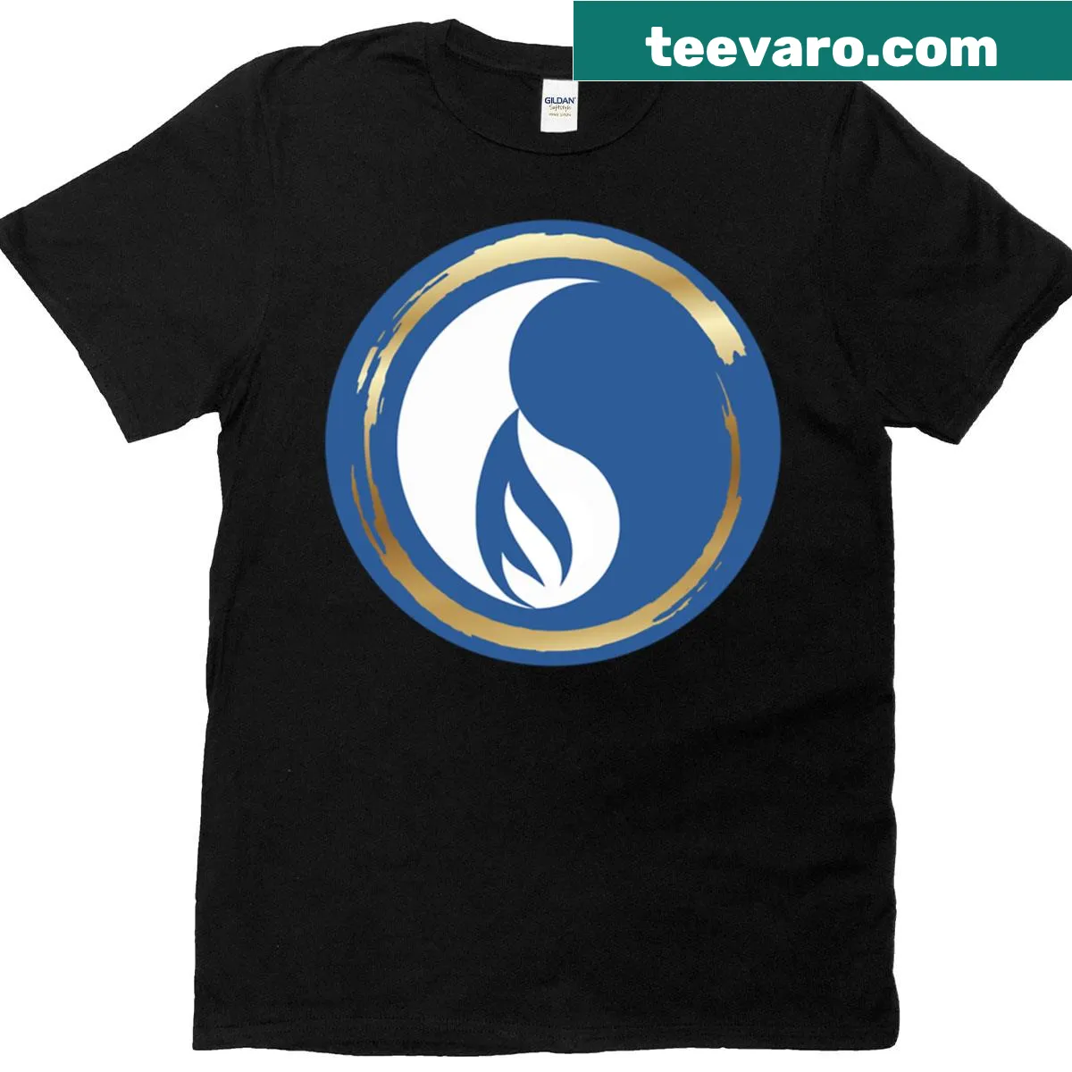 Illustrative T-shirt inspired by the Blue Ajah from Wheel Of Time — on a men's t-shirt