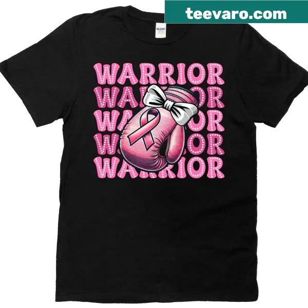 Cute t-shirt with boxing gloves and a pink ribbon design