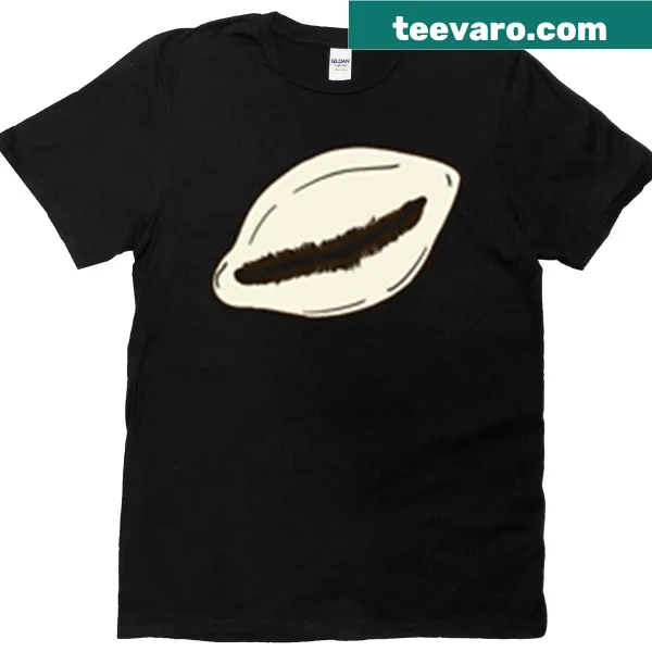 Brown T-shirt featuring a brown cowrie shell graphic