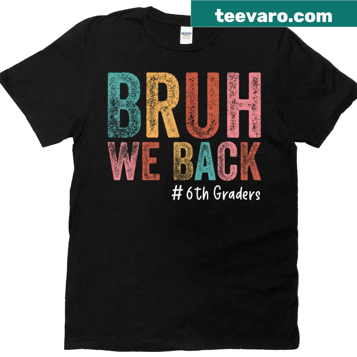 Funny 'Bruh We Back' graphic on a kids T-shirt — on a men's t-shirt