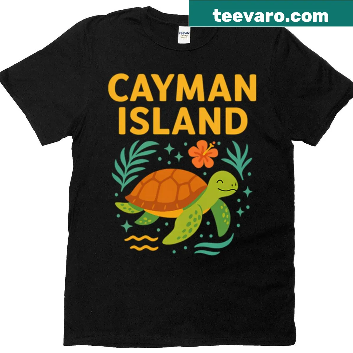 Minimalist design of a sea turtle for a tropical beach t-shirt — on a men's t-shirt
