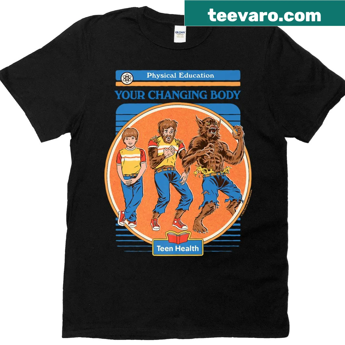 Sarcastic werewolf design with humorous text on T-shirt — on a men's t-shirt