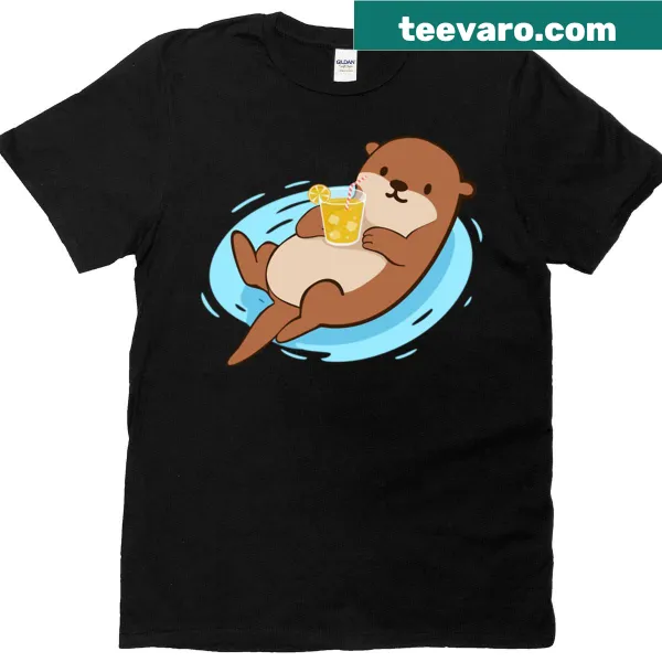 Illustration of a relaxing otter on Chill Otter Time T-shirt