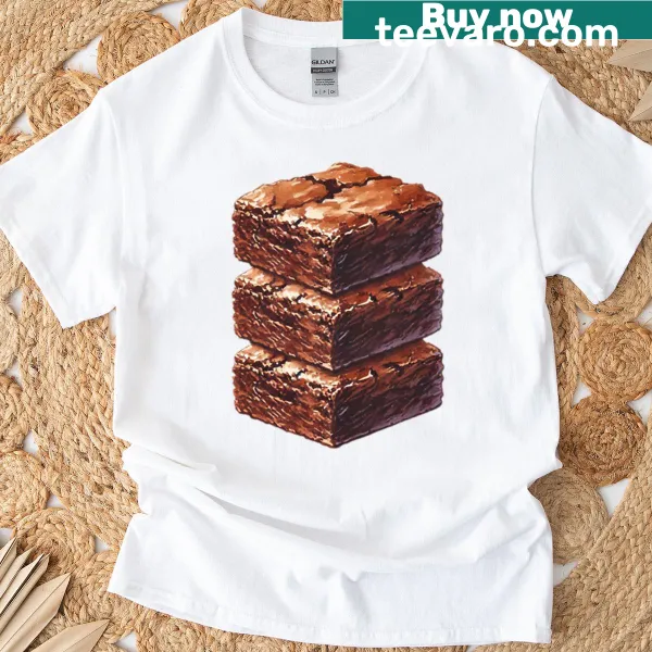 Illustration of chocolate brownies on T-shirt