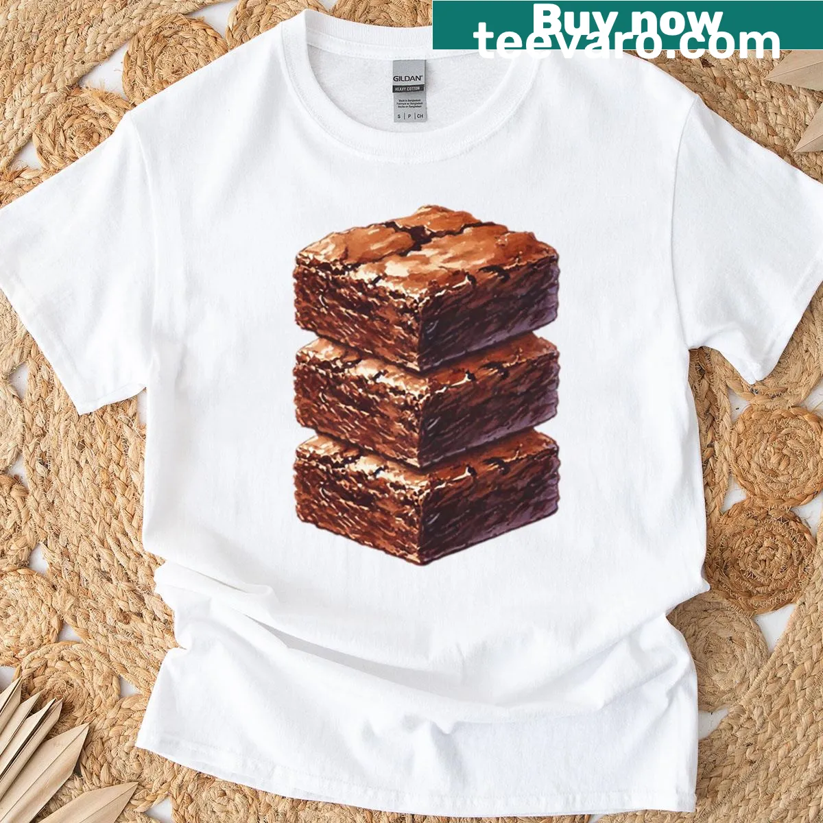 Illustration of chocolate brownies on T-shirt — on a men's t-shirt