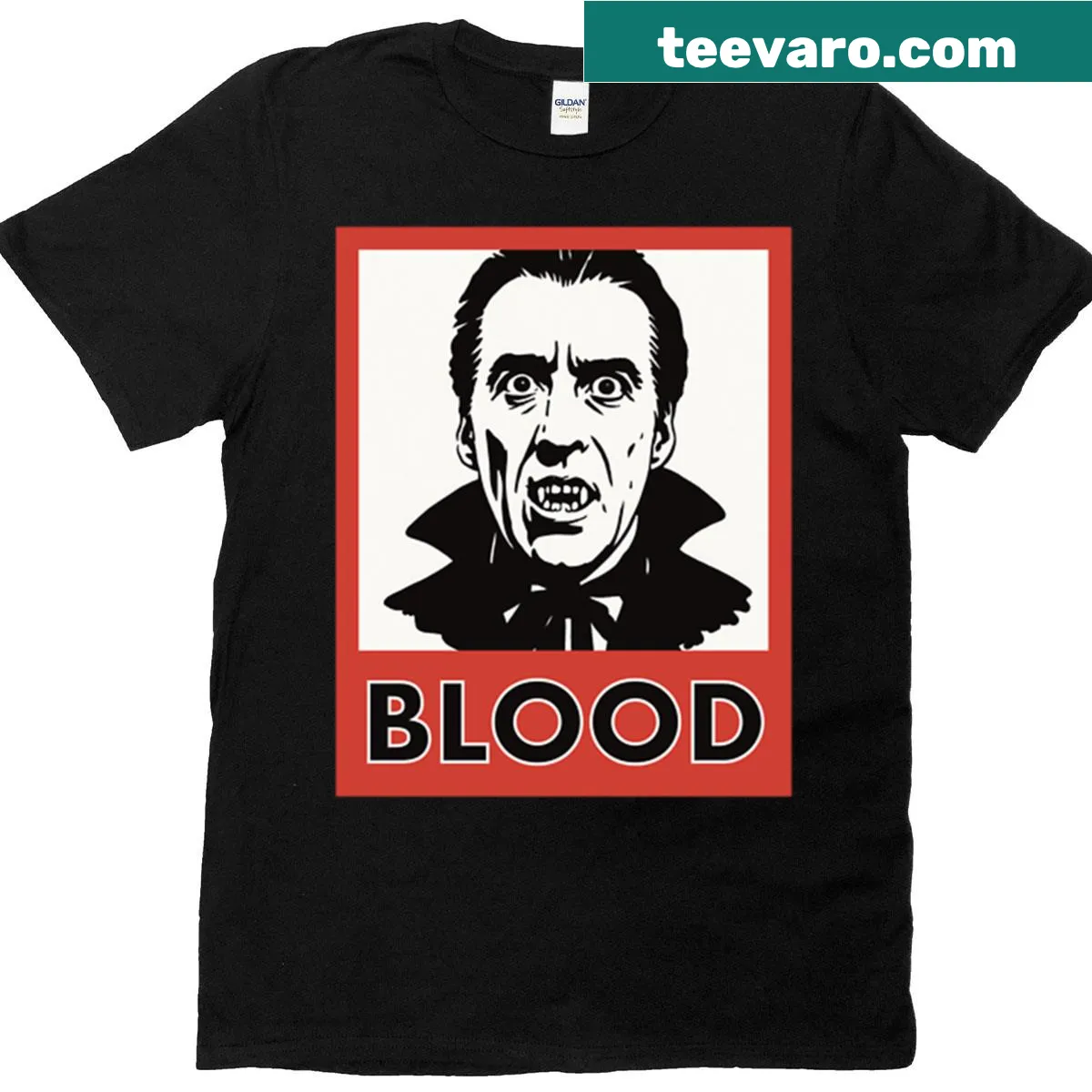 Simple shirt featuring the name Christopher Blood in bold text. — on a men's t-shirt