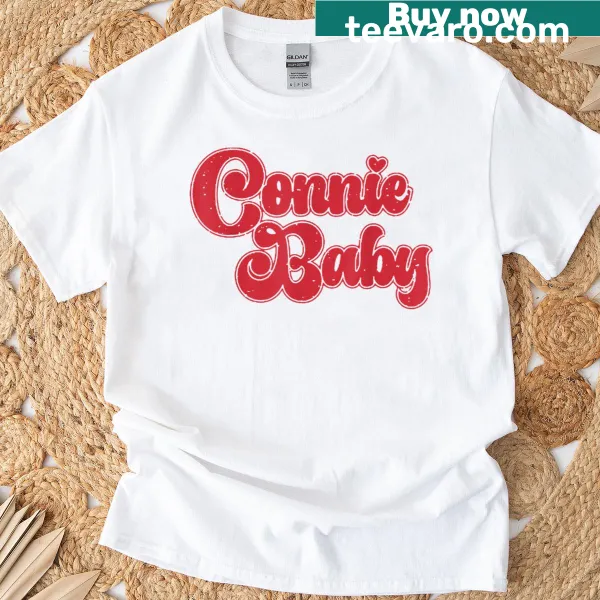 Vintage-inspired summer t-shirt with Connie Baby text