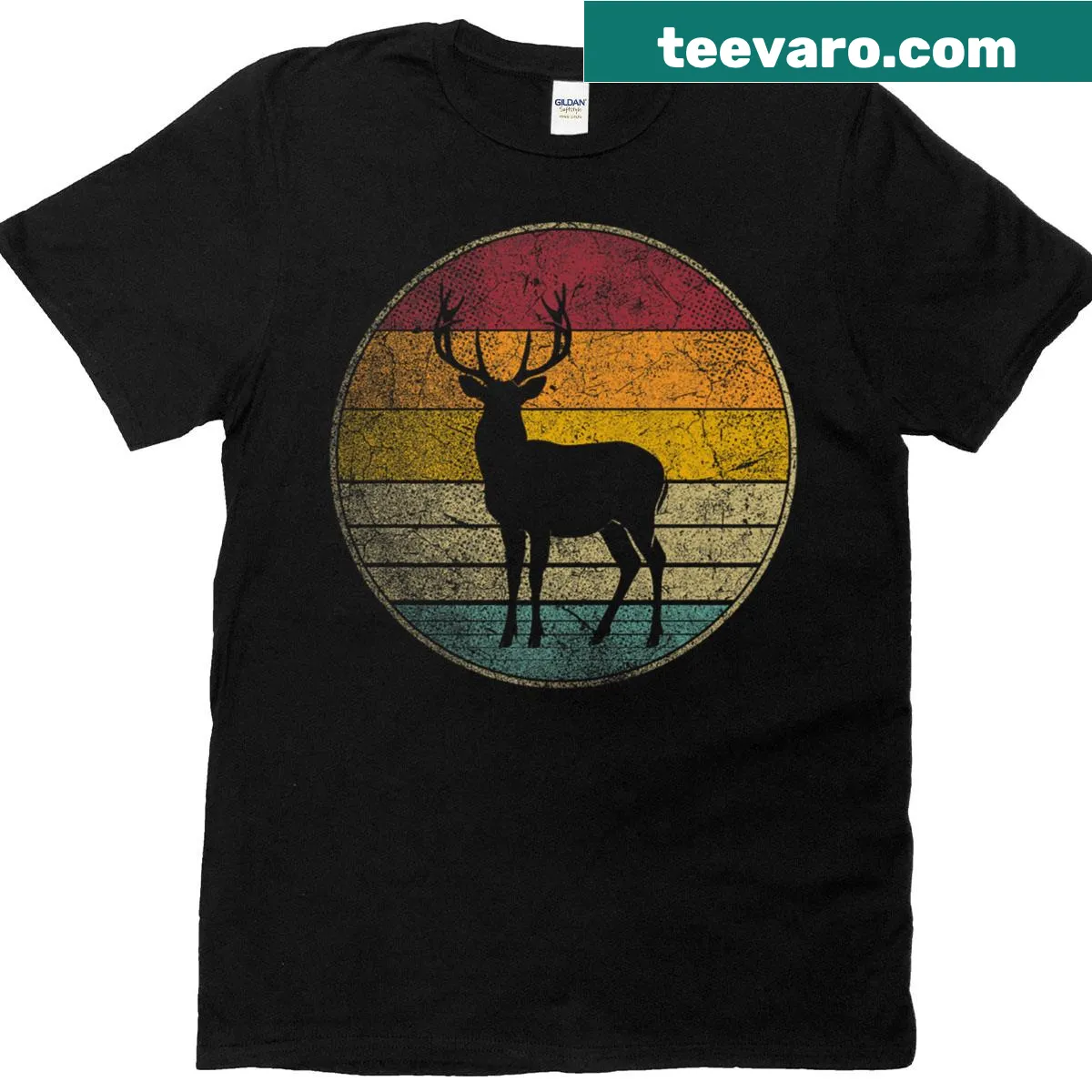 Vintage deer graphic T-shirt showcasing a retro design with a sentimental theme. — on a men's t-shirt