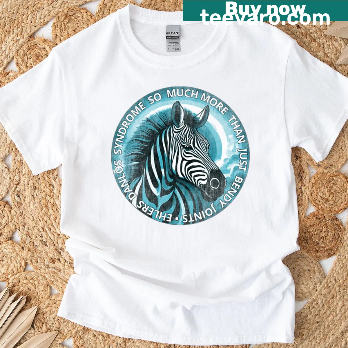 Awareness design for Ehlers-Danlos Syndrome on a casual t-shirt — on a men's t-shirt