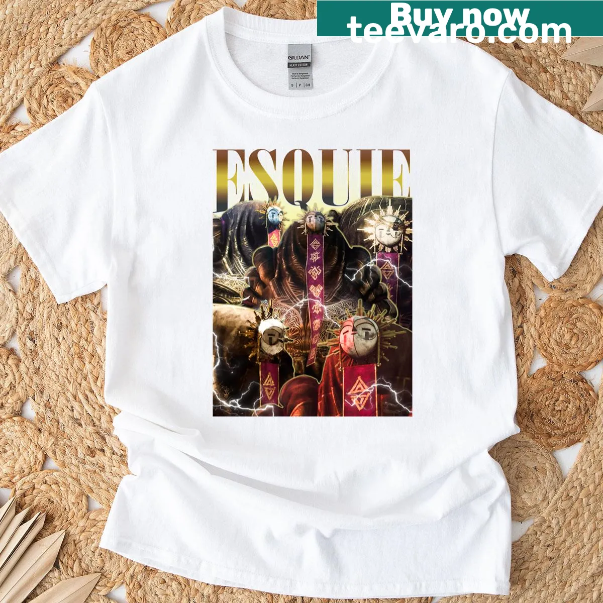 Vintage style Esquie Expedition 33 video game T-shirt — on a men's t-shirt