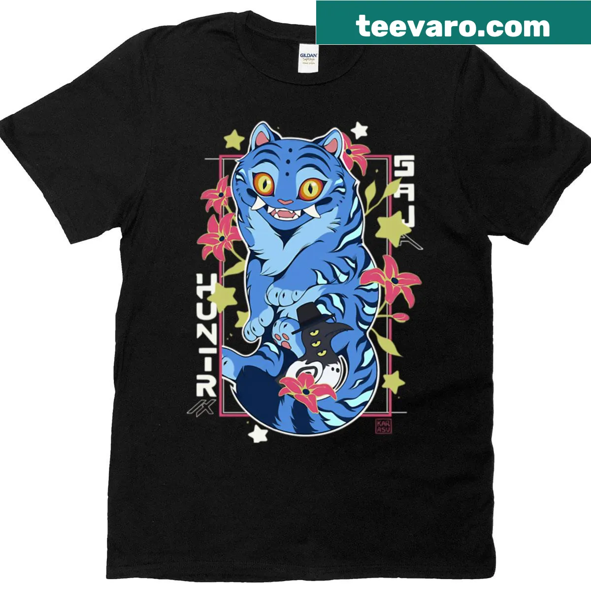 Animated K-pop logo fan t-shirt for music lovers — on a men's t-shirt