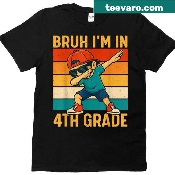 T-shirt featuring a dabbing boy and humorous text for 4th graders