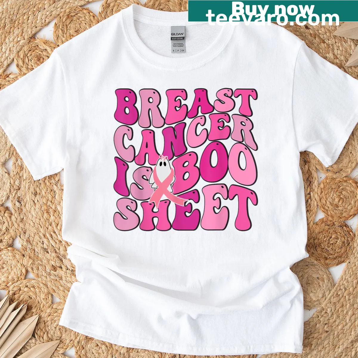 Ghost graphic with humorous text on a Halloween T-shirt — on a men's t-shirt