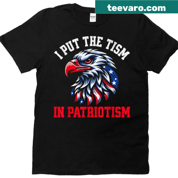 T-shirt featuring a humorous patriotic quote with an eagle design