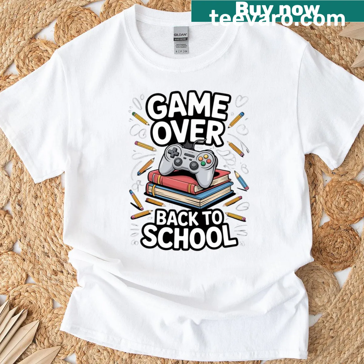 Funny 'Game Over' gaming design on T-shirt — on a men's t-shirt