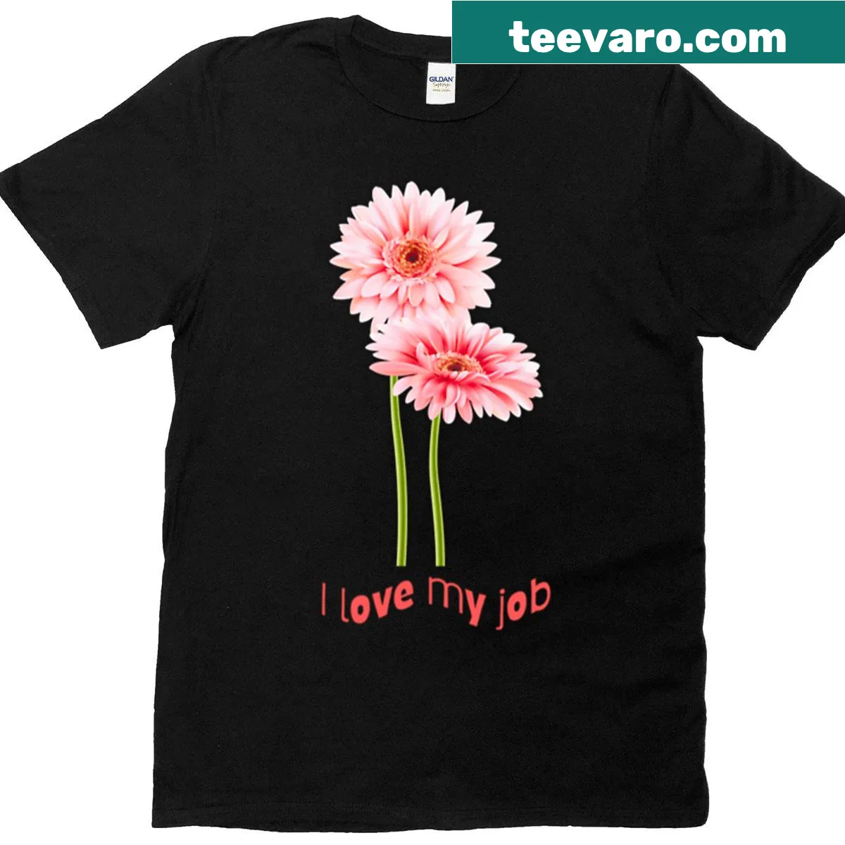 T-shirt with gerbera floral design and text expressing love for teaching — on a men's t-shirt