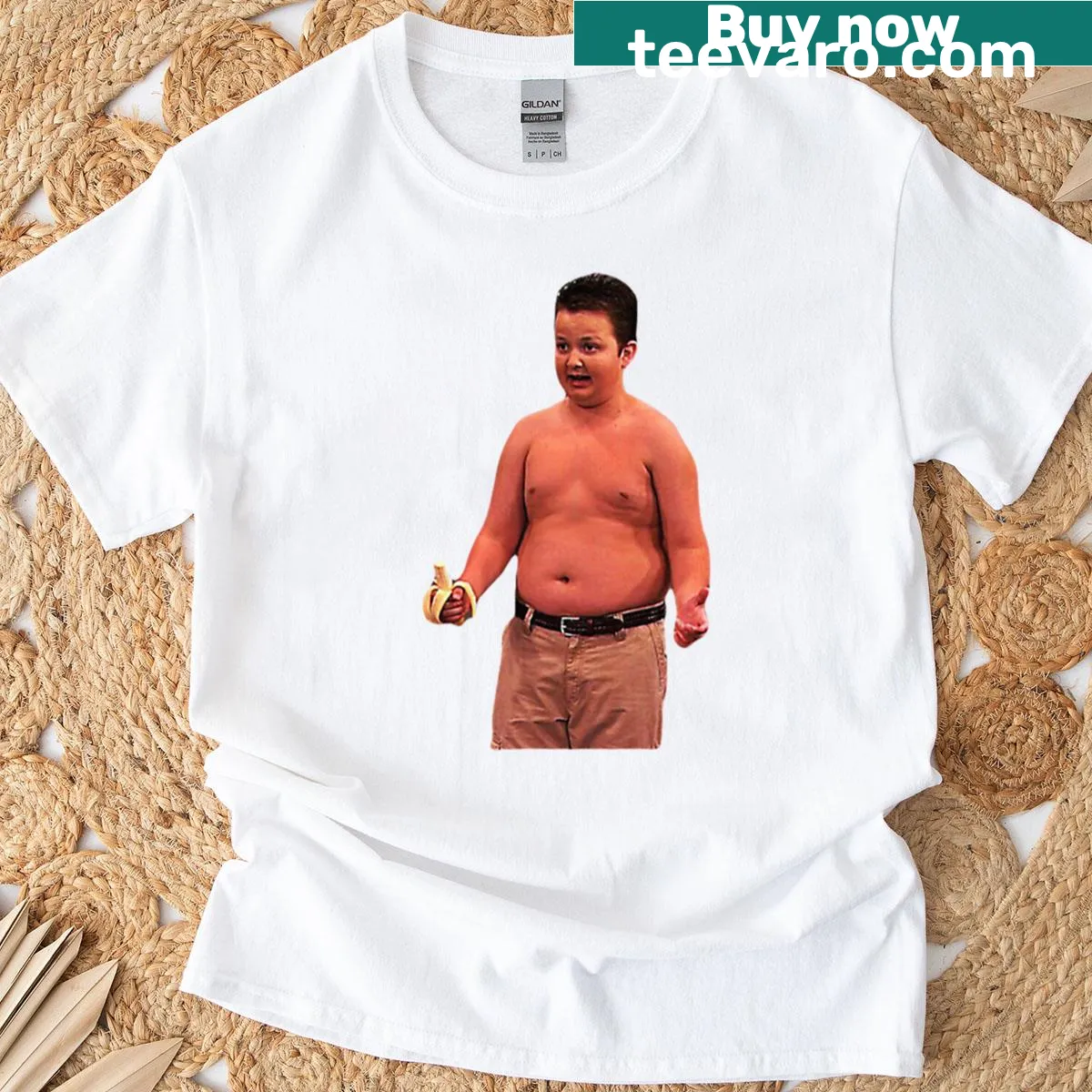 Minimalist T-shirt featuring the name Gibby Gibson in simple text — on a men's t-shirt