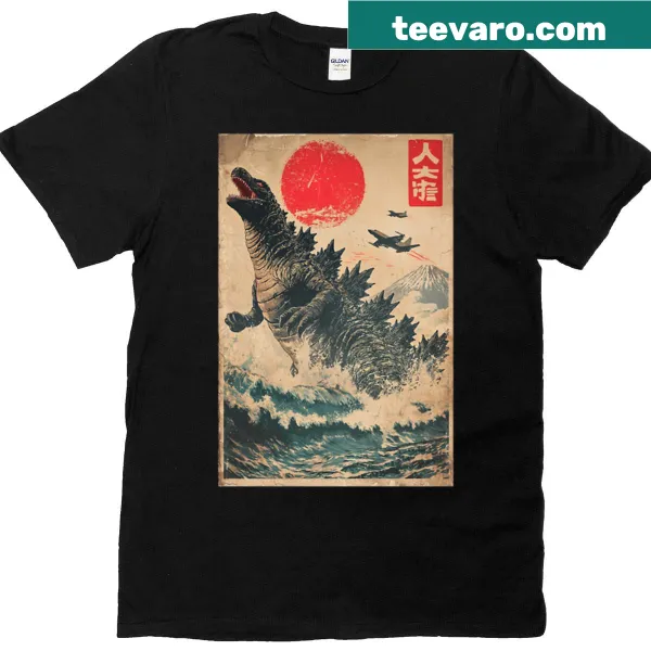 Kaiju T-shirt featuring Gojira in a dynamic scene