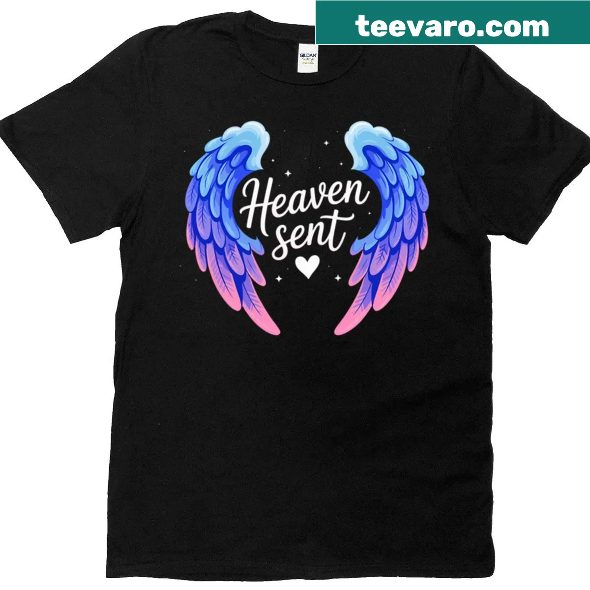 Angel wings design on a T-shirt conveying spirituality — on a men's t-shirt