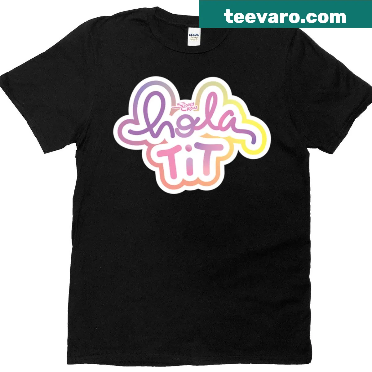 Minimalistic t-shirt featuring the phrase 'Hola Tit' in stylish typography — on a men's t-shirt