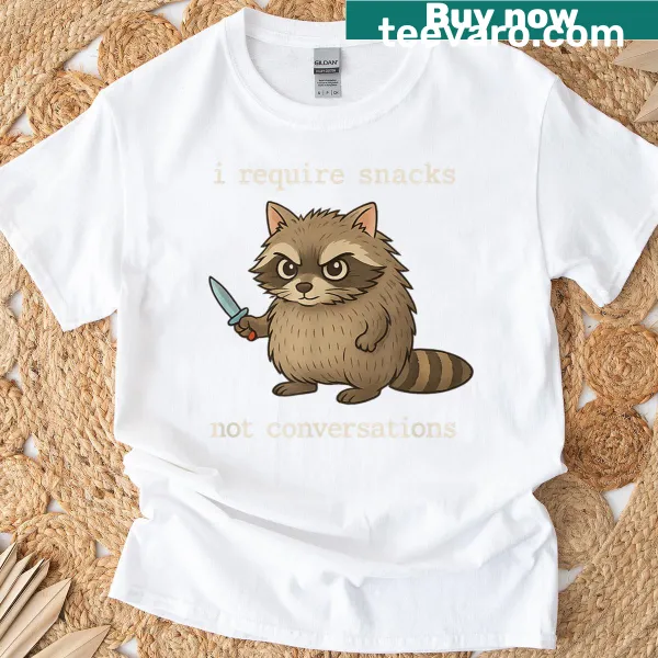 Funny introvert tee about snacks over conversations