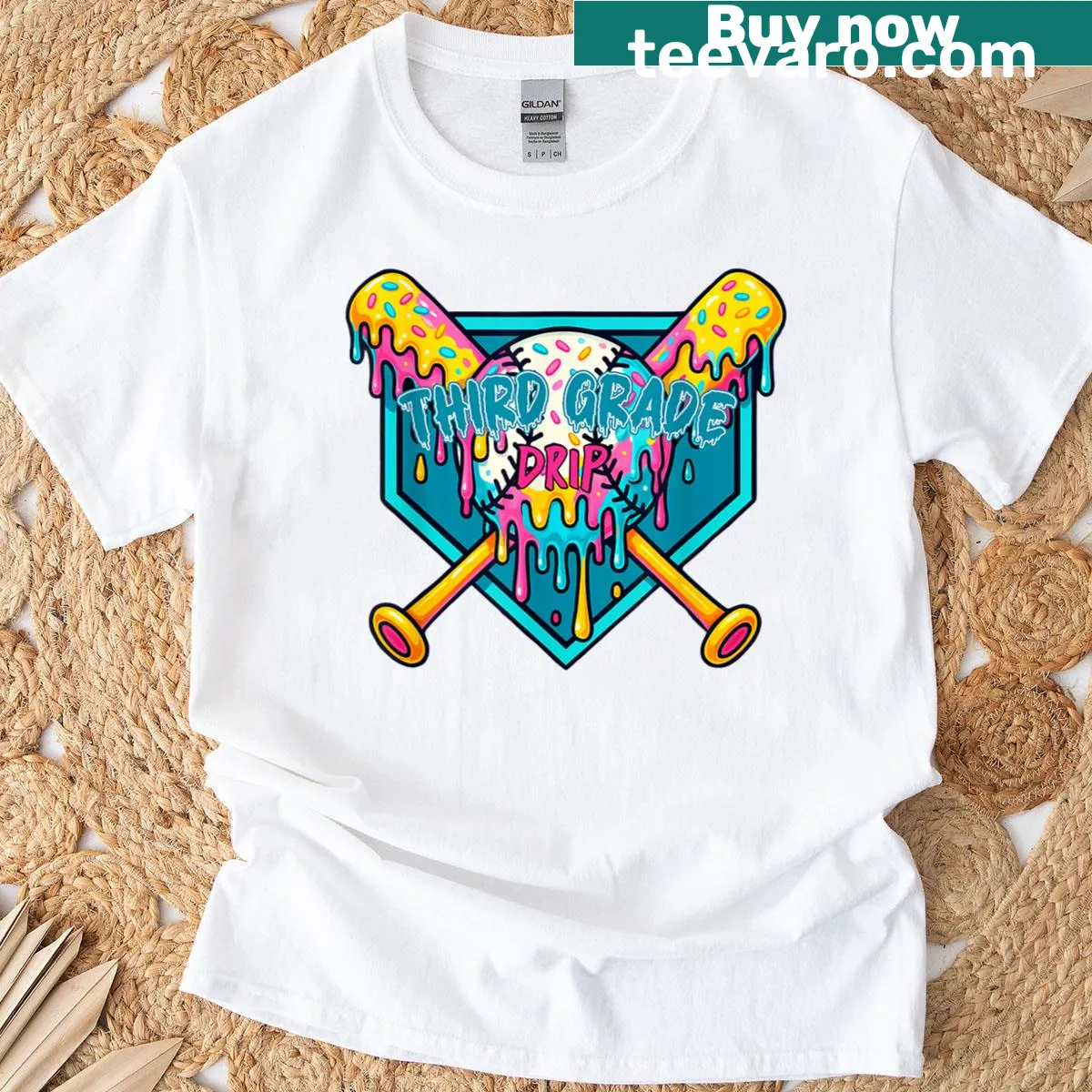 Funny T-shirt with an ice cream baseball graphic for teachers and students — on a men's t-shirt