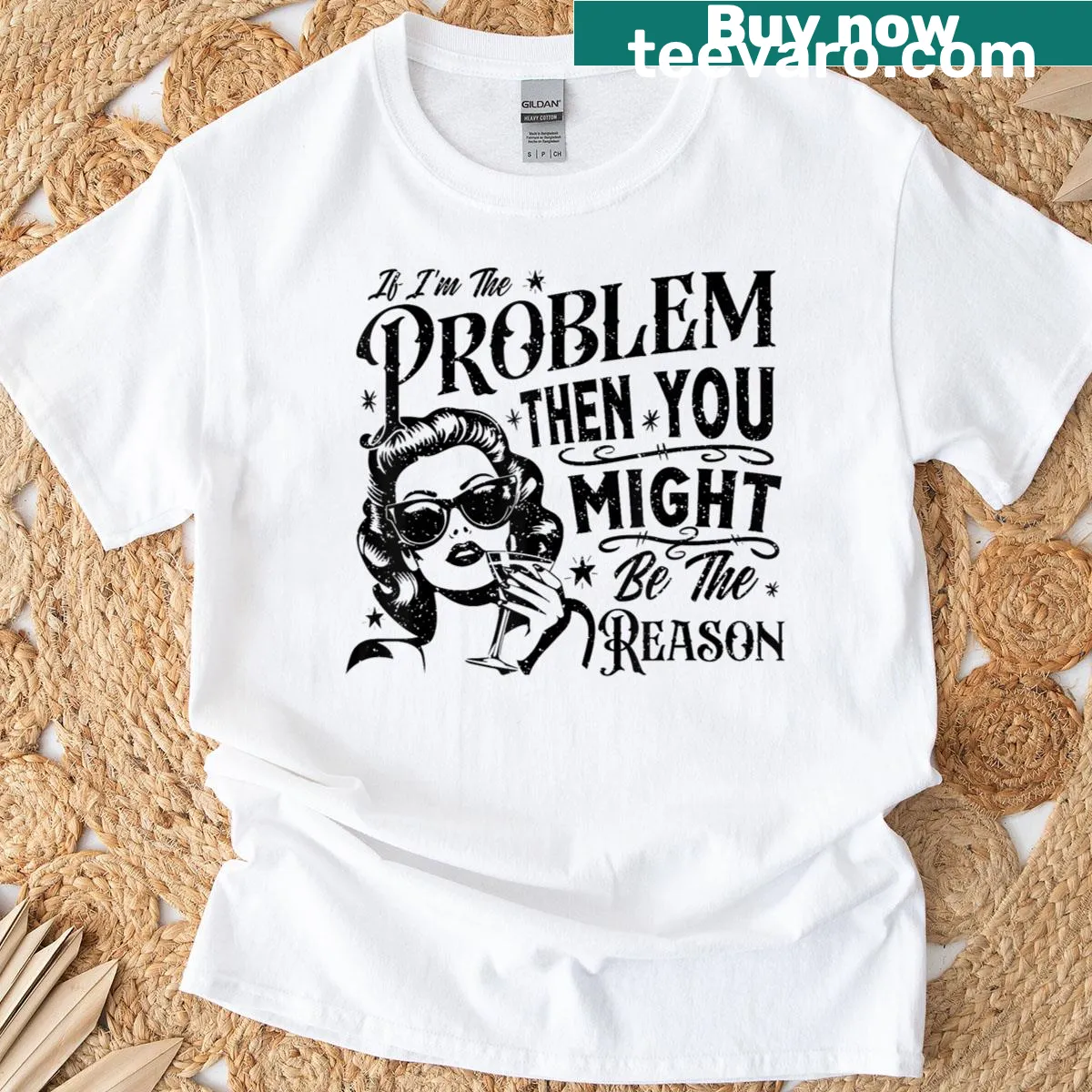 Funny vintage-style T-shirt with humorous text about problems — on a men's t-shirt