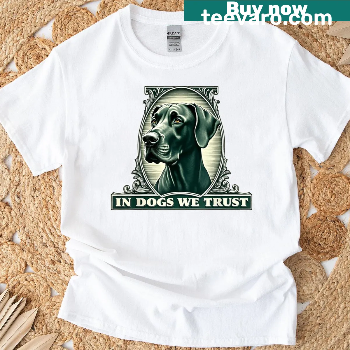 Vintage-inspired Great Dane t-shirt with humorous text — on a men's t-shirt