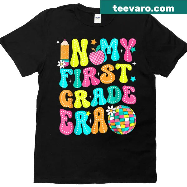 T-shirt with humorous back-to-school theme for first grade teachers
