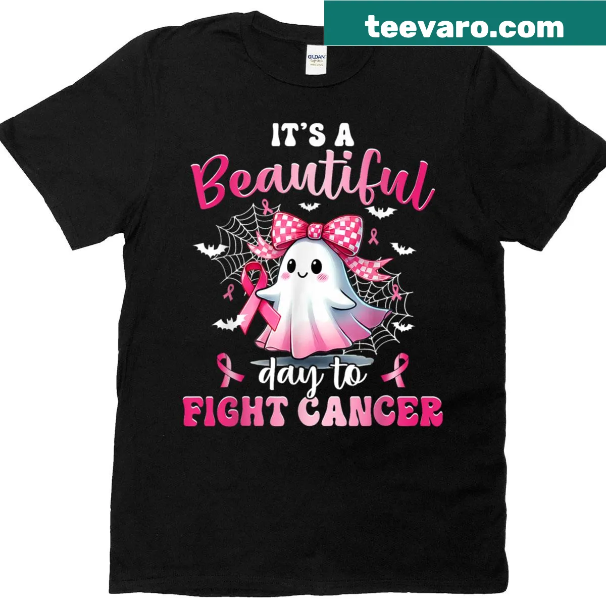 T-shirt with text promoting breast cancer awareness — on a men's t-shirt
