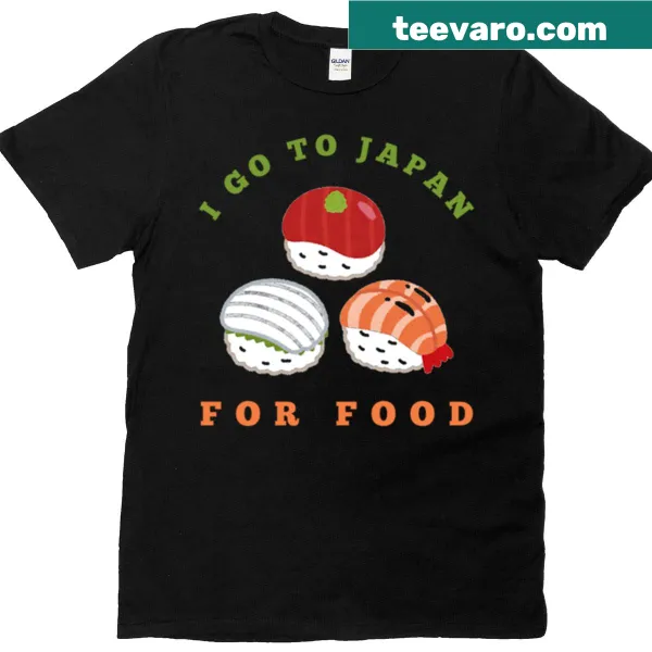 T-shirt celebrating Japanese cuisine with food illustrations