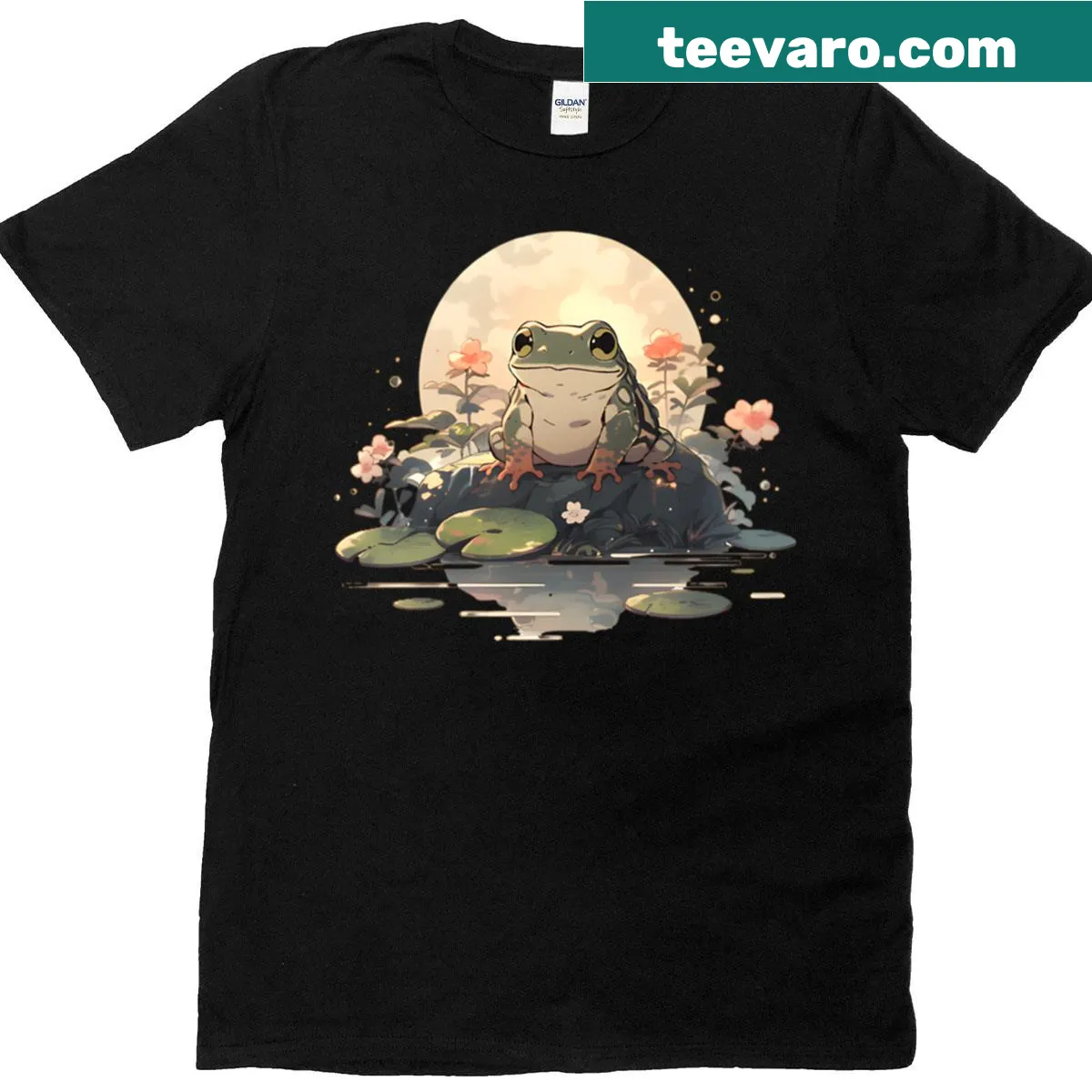 Vintage-style T-shirt with a graphic of a Japanese frog — on a men's t-shirt