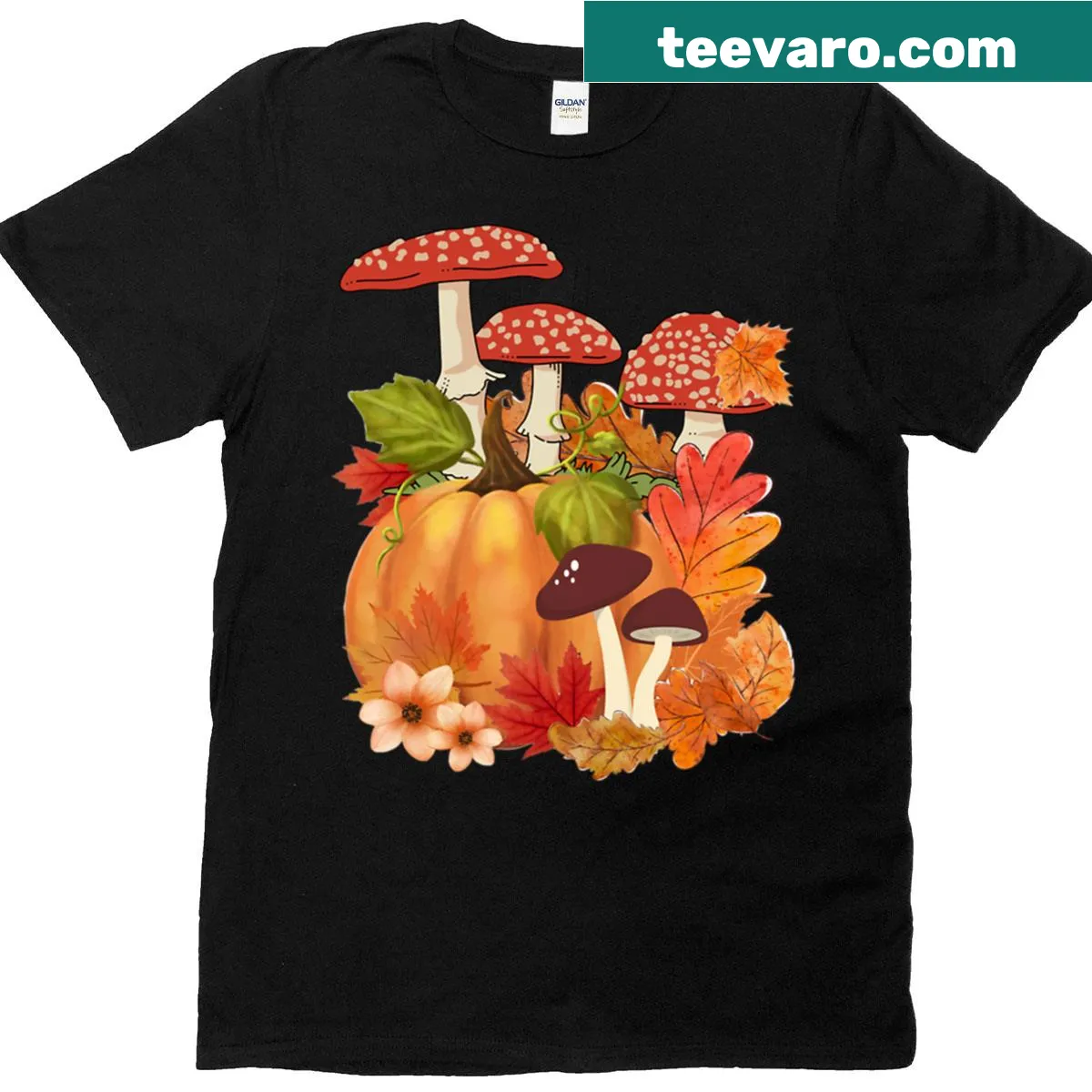 Illustration of autumn themes on a playful T-shirt — on a men's t-shirt
