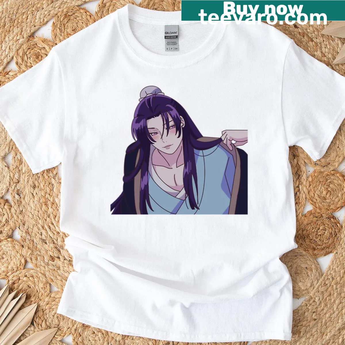 T-shirt featuring Jinshi from The Apothecary Diaries, showcasing a whimsical design. — on a men's t-shirt